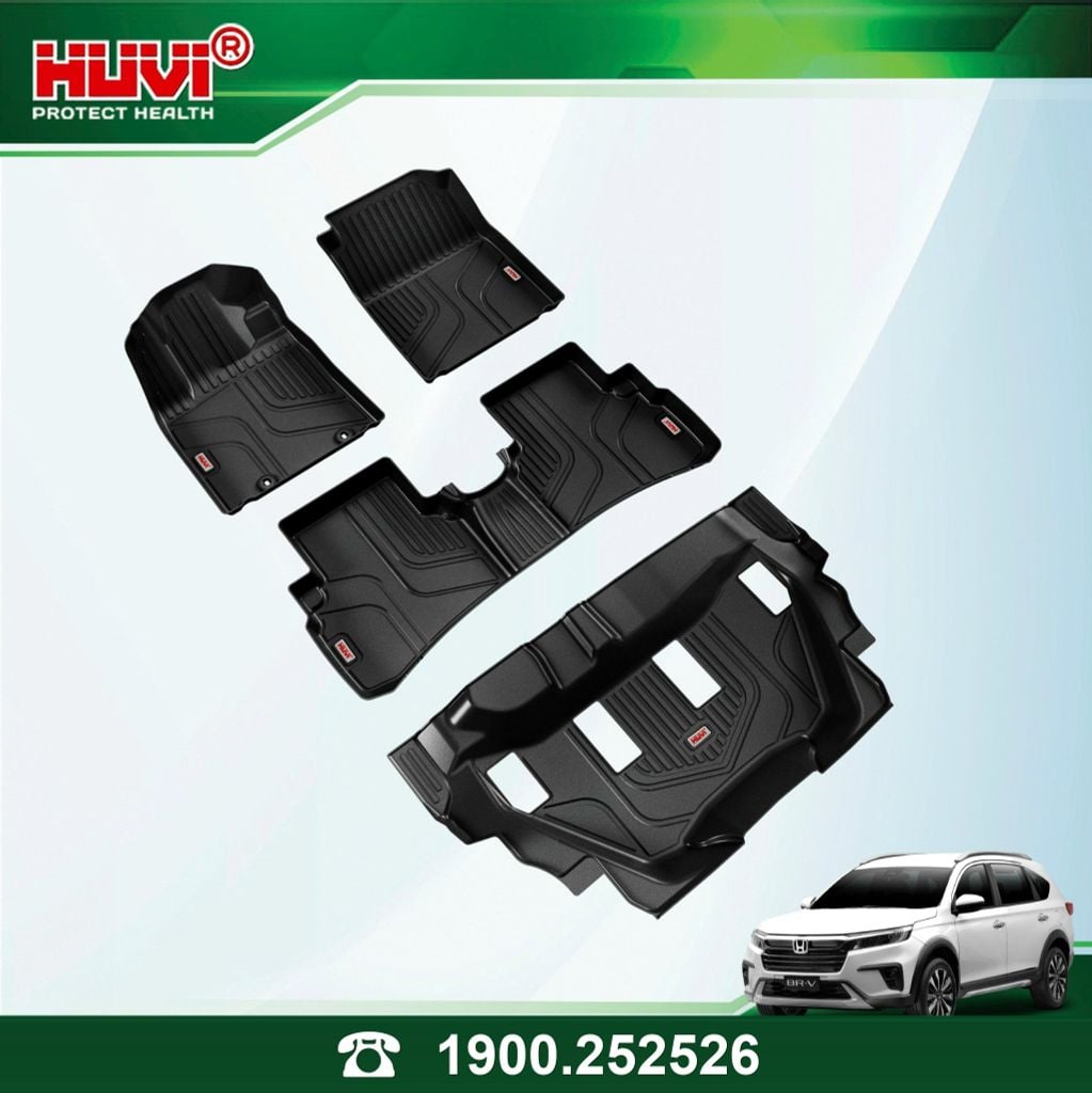 Thảm Lót Sàn Ô Tô Honda BR-V 2023 Huvi TPE 3D 4 Tấm