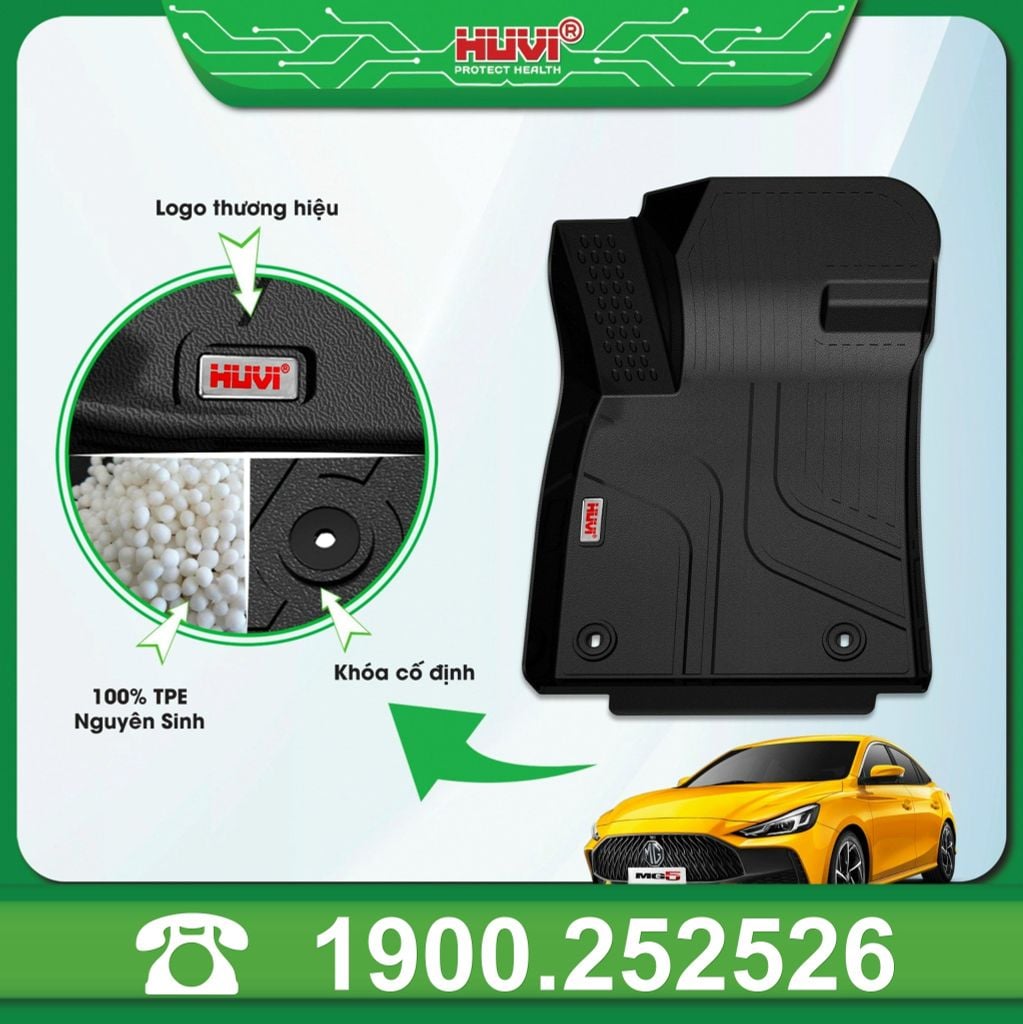 Thảm Lót Sàn Ô Tô MG5 2022-2023 Huvi TPE Tràn Viền