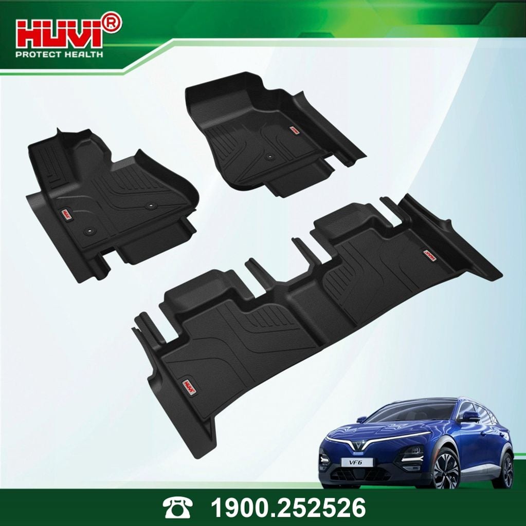 Thảm Lót Sàn Ô Tô Huvi VinFast VF6 2023 - Tràn Viền Bậc Cửa, Nhựa TPE Cao Cấp