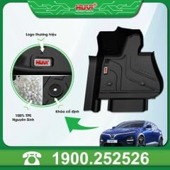 Thảm Lót Sàn Ô Tô Huvi VinFast VF6 2023 - Tràn Viền Bậc Cửa, Nhựa TPE Cao Cấp