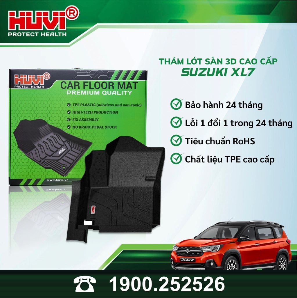 Thảm Lót Sàn Ô Tô Suzuki XL7 2023 Huvi TPE Tràn Viền