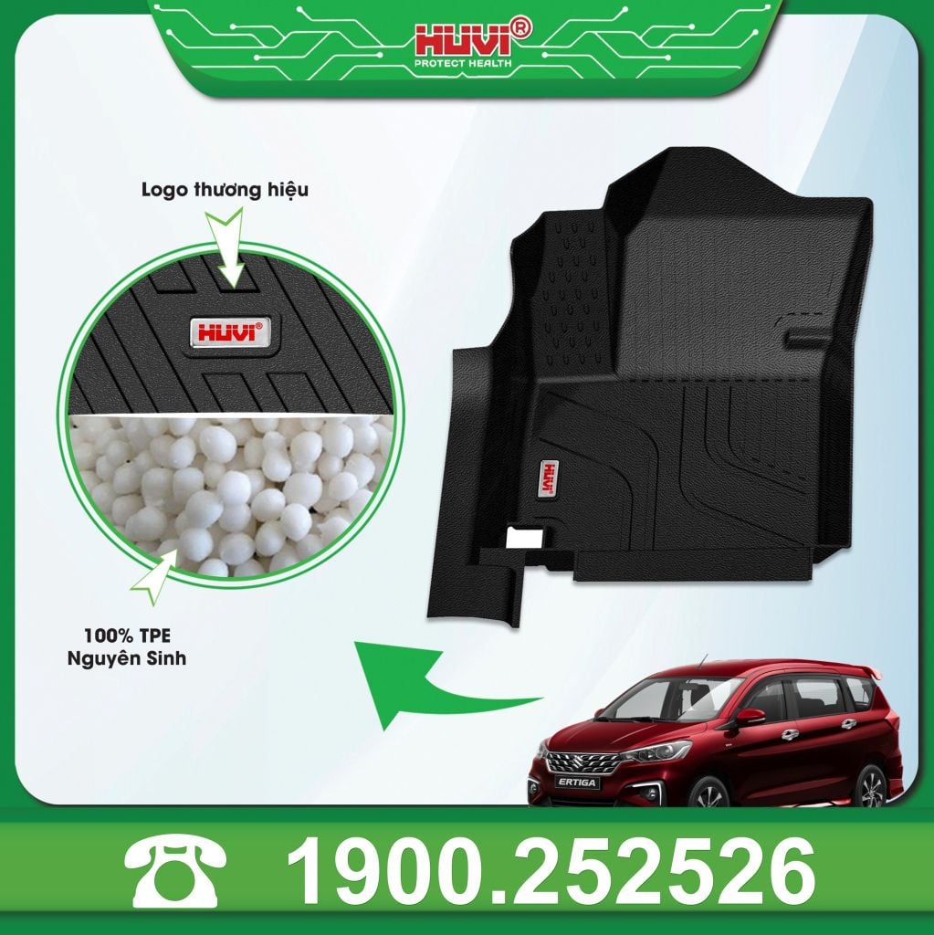 Thảm Lót Sàn Ô Tô Suzuki Ertiga 2019-2023 Huvi TPE Tràn Viền