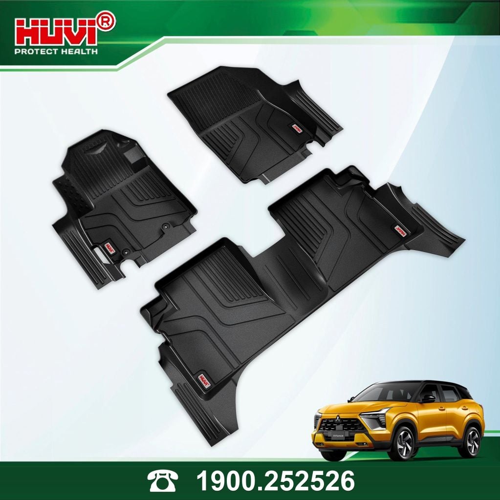 Thảm Lót Sàn Ô Tô Mitsubishi Xforce 2024 Huvi TPE Tràn Viền