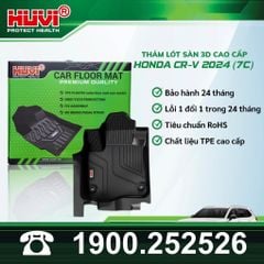 Thảm Lót Sàn Ô Tô Huvi Honda CRV 2024 (7 chỗ) - Tràn Viền Bậc Cửa, Nhựa TPE Cao Cấp