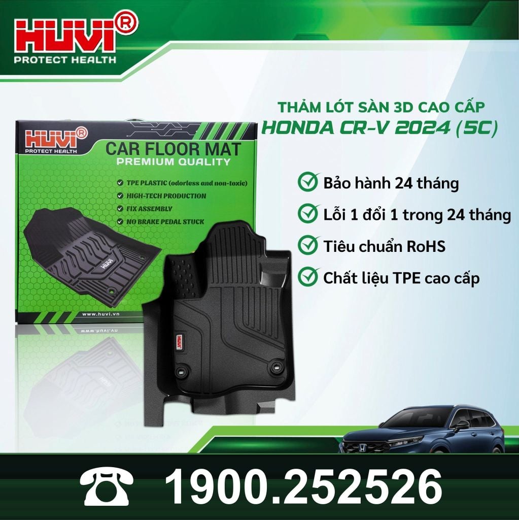 Thảm Lót Sàn Ô Tô Honda CRV 2024 5 Chỗ Huvi TPE