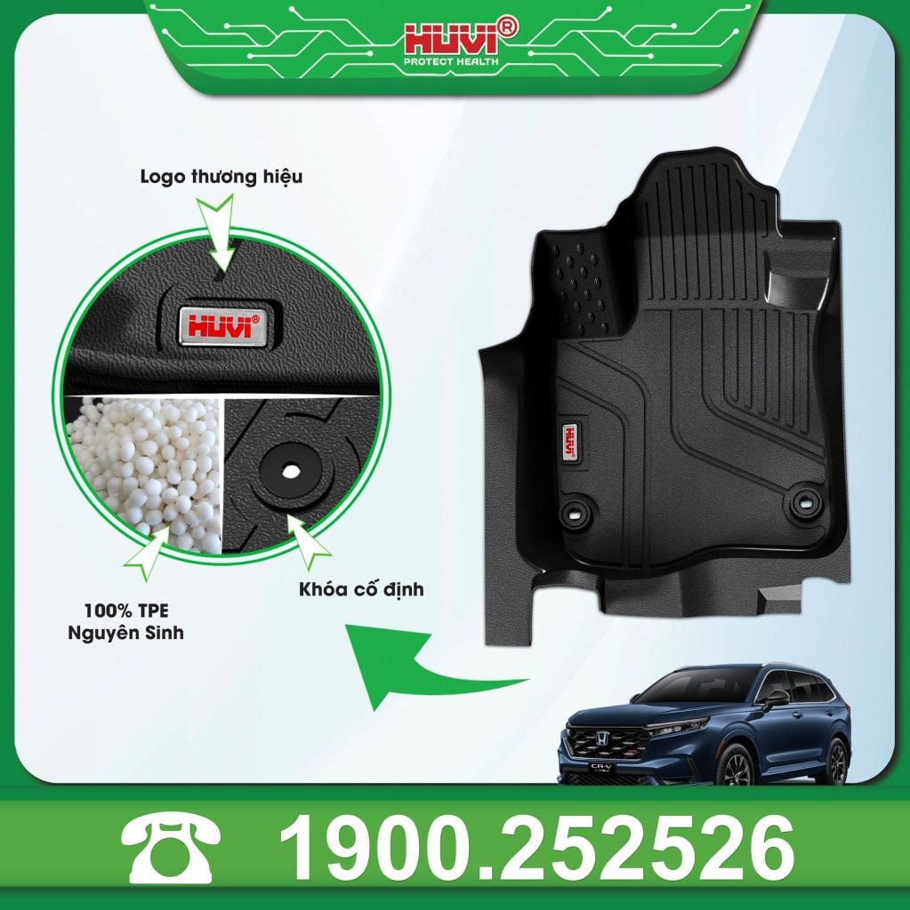 Thảm Lót Sàn Ô Tô Honda CRV 2024 5 Chỗ Huvi TPE