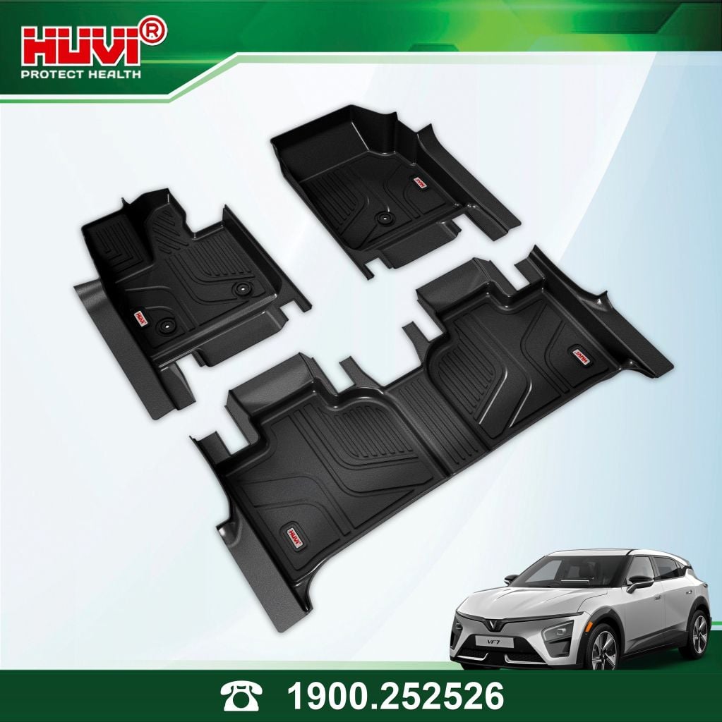 Thảm Lót Sàn Ô Tô VinFast VF7 2023+ Huvi TPE Tràn Viền