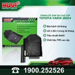 Thảm Lót Sàn Ô Tô Toyota Yaris Cross 2024 Bản Xăng Huvi TPE Tràn Viền