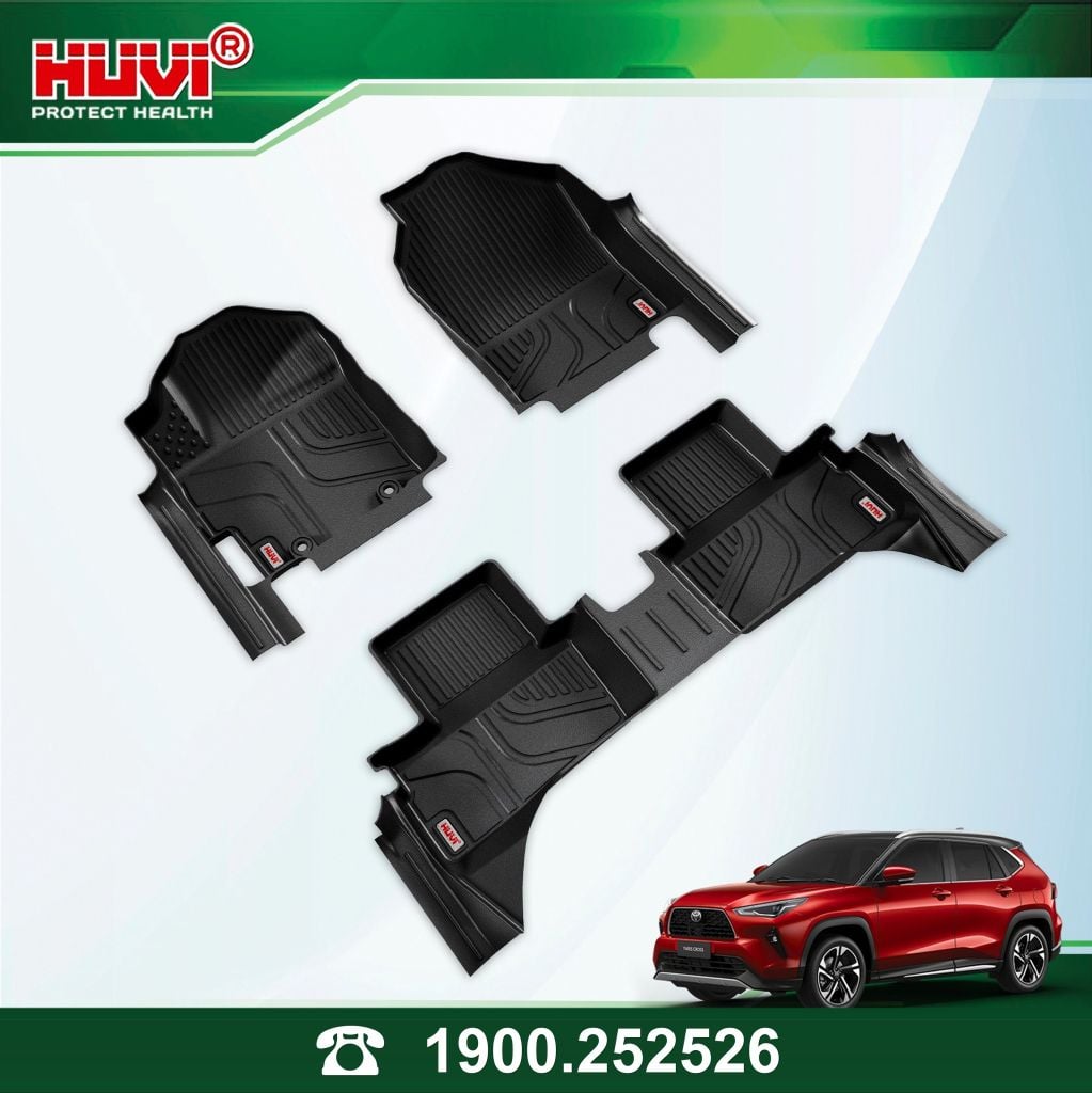 Thảm Lót Sàn Ô Tô Toyota Yaris Cross 2024 Bản Xăng Huvi TPE Tràn Viền