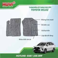 Thảm Lót Sàn Ô Tô Huvi Toyota Veloz 2022-2024 - Tràn Viền Bậc Cửa, Nhựa TPE Cao Cấp