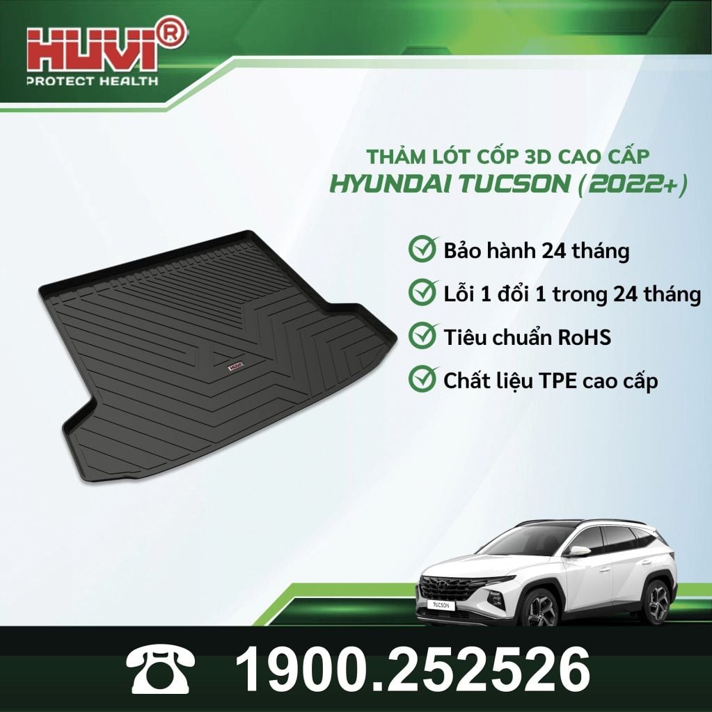Thảm Lót Sàn Ô Tô Hyundai Tucson 2022-2024 Huvi TPE