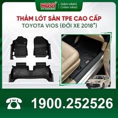 Thảm Lót Sàn Ô Tô Huvi Toyota Vios 2021-2025 - Tràn Viền Bậc Cửa, Nhựa TPE Cao Cấp