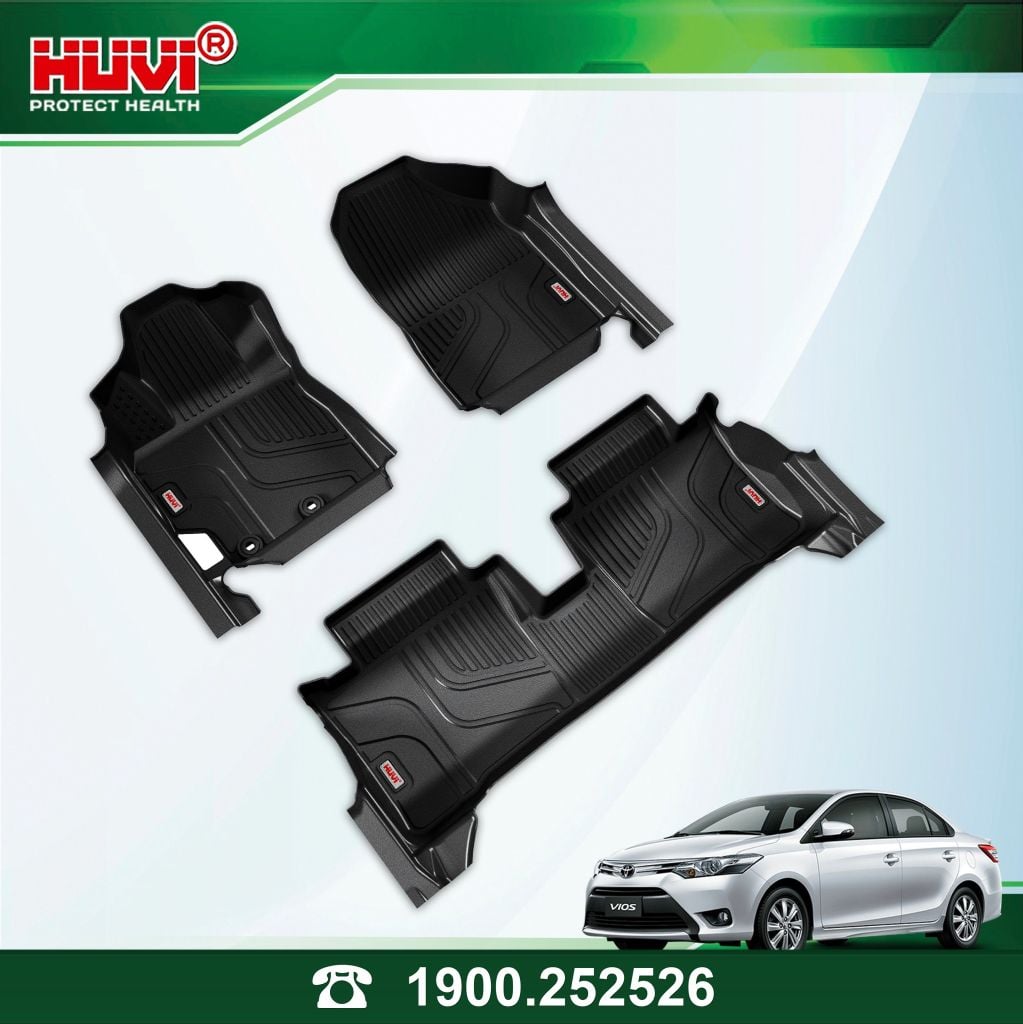 Thảm Lót Sàn Ô Tô Huvi Toyota Vios 2021-2025 - Tràn Viền Bậc Cửa, Nhựa TPE Cao Cấp
