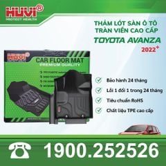 Thảm Lót Sàn Ô Tô Huvi Toyota Avanza 2022-2024 - Tràn Viền Bậc Cửa, Nhựa TPE Cao Cấp