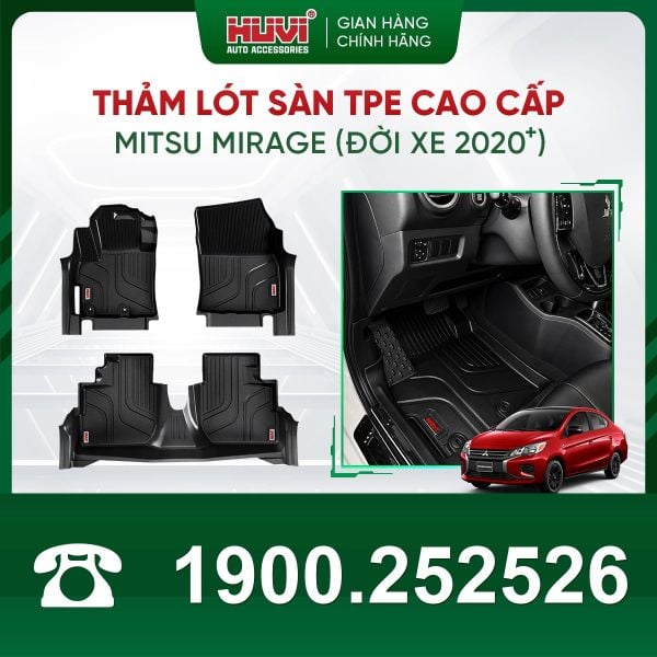 Thảm Lót Sàn Ô Tô Mitsubishi Mirage 2020-2023 Huvi TPE