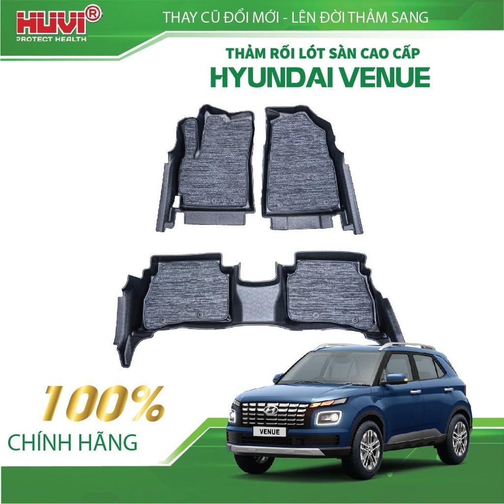 Thảm Lót Sàn Ô Tô Huvi Hyundai Venue 2024 - Tràn Viền Bậc Cửa, Nhựa TPE Cao Cấp
