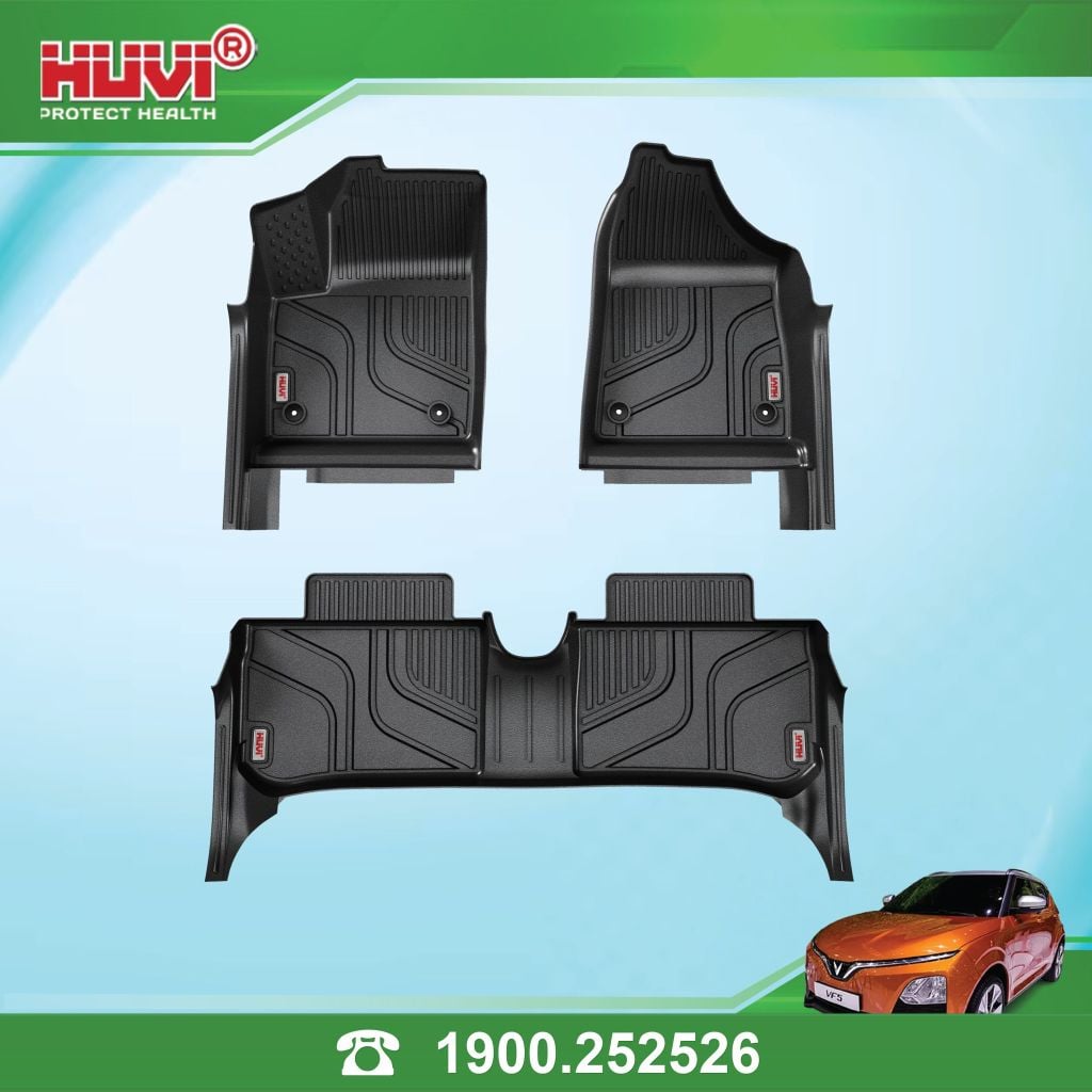 Thảm Lót Sàn Ô Tô VinFast VF5 2023 Huvi TPE Màu Đen