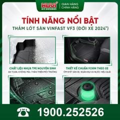 Thảm Lót Sàn Ô Tô Huvi VinFast VF3 2024 - Tràn Viền Bậc Cửa, Nhựa TPE Cao Cấp