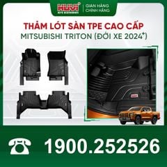 Thảm Lót Sàn Ô Tô Huvi Mitsubishi Triton 2024 - Tràn Viền Bậc Cửa, Nhựa TPE Cao Cấp