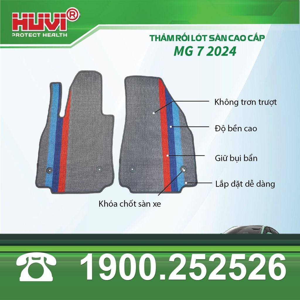 Thảm Lót Sàn Ô Tô MG7 2024 Huvi TPE Tràn Viền