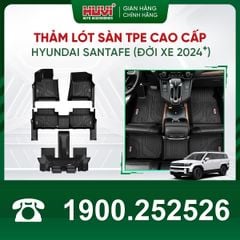 Thảm Lót Sàn Ô Tô Hyundai Santafe 2025 6 Chỗ Huvi TPE Tràn Viền