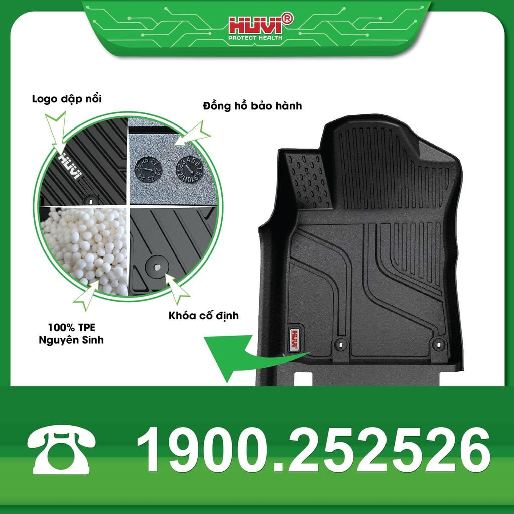 Thảm Lót Sàn Ô Tô Huvi Kia K3 2021-2025 - Tràn Viền Bậc Cửa, Nhựa TPE Cao Cấp