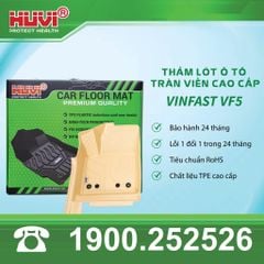 Thảm Lót Sàn Ô Tô Huvi VinFast VF5 2023-2025 - Tràn Viền Bậc Cửa, Nhựa TPE Cao Cấp