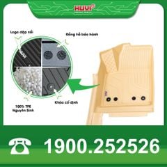 Thảm Lót Sàn Ô Tô Huvi VinFast VF5 2023-2025 - Tràn Viền Bậc Cửa, Nhựa TPE Cao Cấp