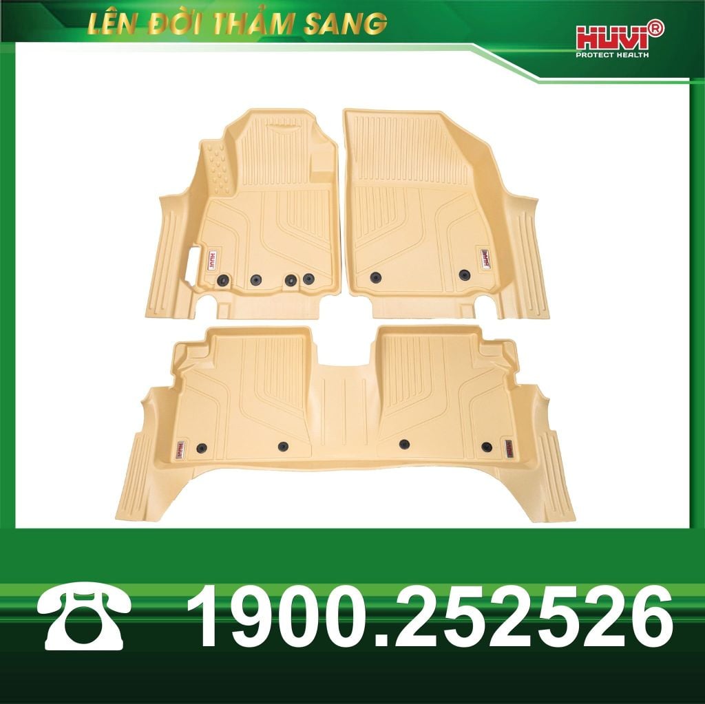 Thảm Lót Sàn Ô Tô Mitsubishi Xforce 2024-2025 Huvi TPE Màu Be