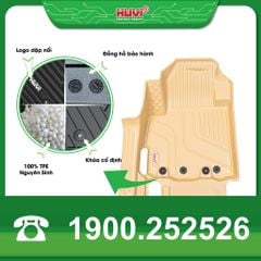 Thảm Lót Sàn Ô Tô Mitsubishi Xforce 2024-2025 Huvi TPE Màu Be