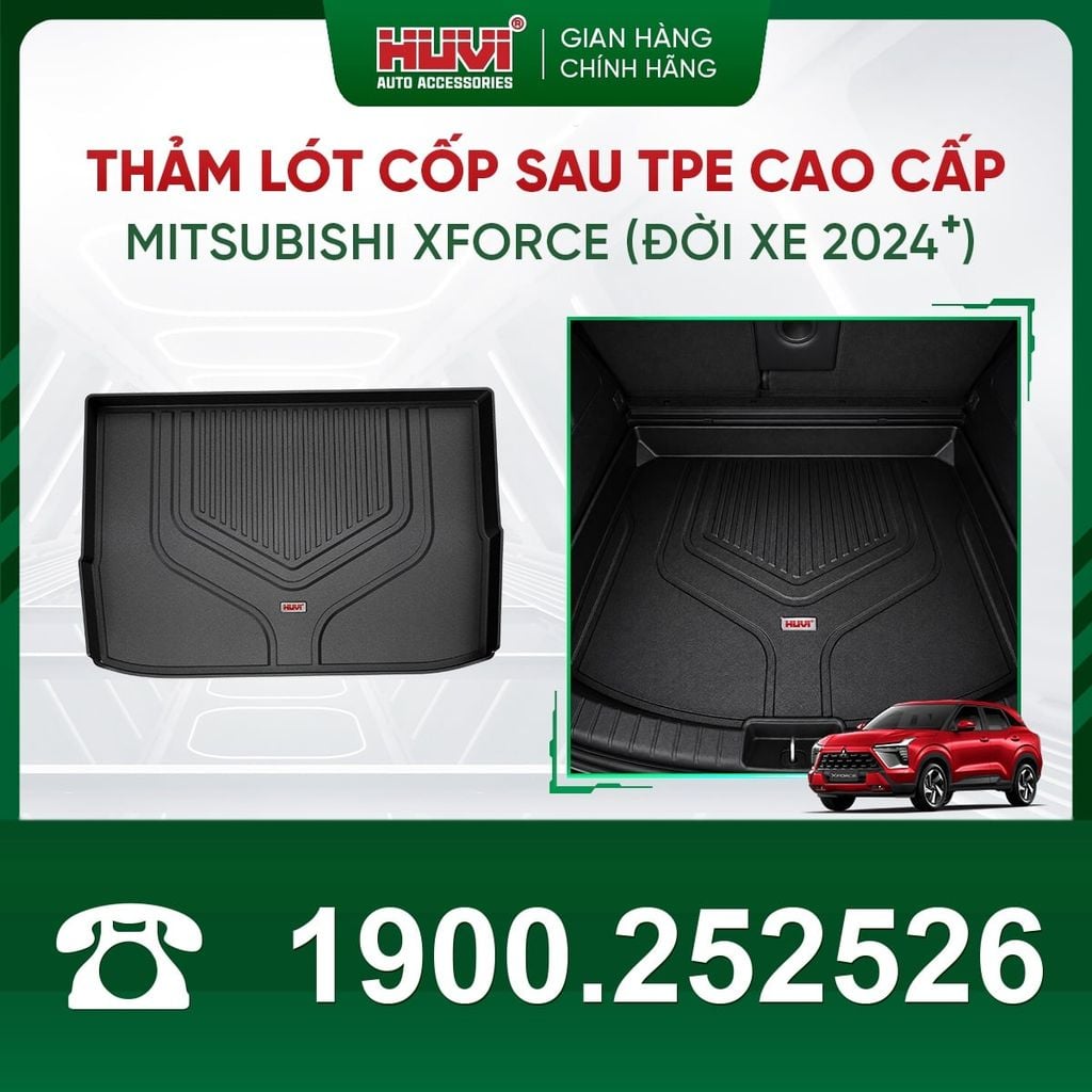 Thảm Lót Sàn Ô Tô Mitsubishi Xforce 2024-2025 Huvi TPE Màu Be