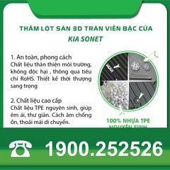 Thảm Lót Sàn Ô Tô Kia Sonet 2025 Huvi TPE