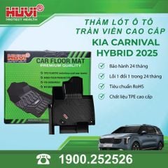 Thảm Lót Sàn Ô Tô Kia Carnival Hybrid 2025 Huvi TPE Tràn Viền