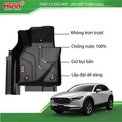 Thảm Lót Sàn Ô Tô Huvi Mazda CX30 2021-2025 - Tràn Viền Bậc Cửa, Nhựa TPE Cao Cấp