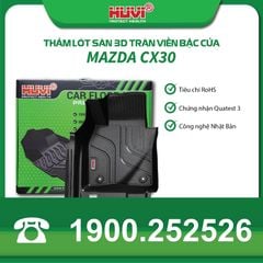 Thảm Lót Sàn Ô Tô Huvi Mazda CX30 2021-2025 - Tràn Viền Bậc Cửa, Nhựa TPE Cao Cấp