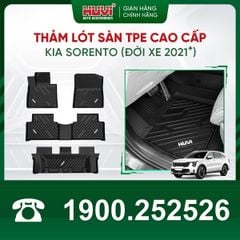 Thảm Lót Sàn Ô Tô Huvi Kia Sorento 2021-2023 - Tràn Viền Bậc Cửa, Nhựa TPE Cao Cấp