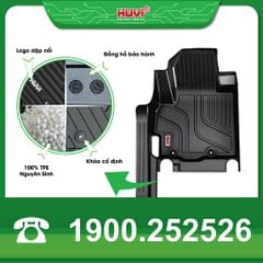 Thảm Lót Sàn Ô Tô Huvi Mitsubishi Destinator 2025 - Tràn Viền Bậc Cửa, Nhựa TPE Cao Cấp
