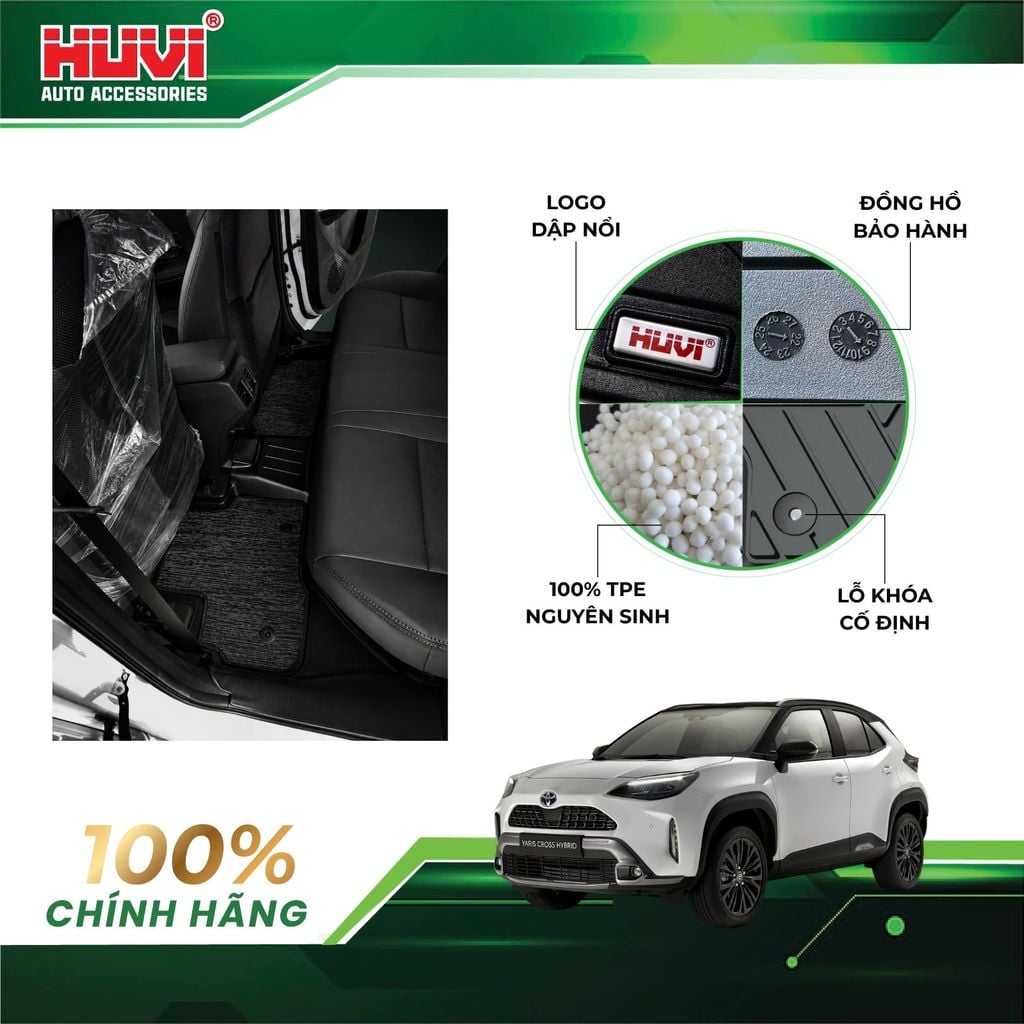 Thảm Lót Sàn Ô Tô Toyota Yaris Cross HEV Huvi TPE