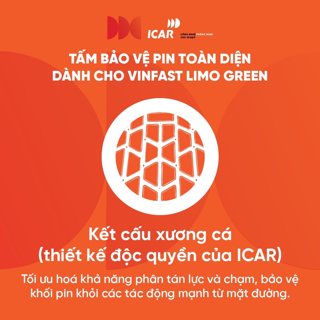 Kết cấu xương cá trên tấm bảo vệ pin Limo Green