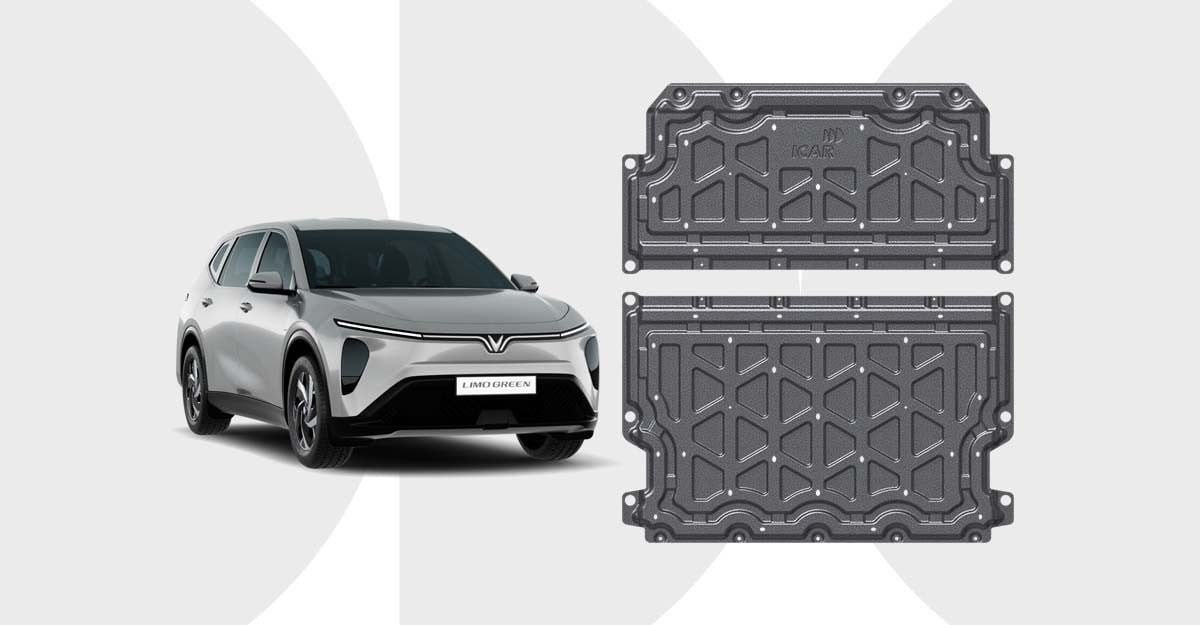 Bộ 2 tấm bảo vệ pin iCar Armor Pro cho VinFast Limo Green