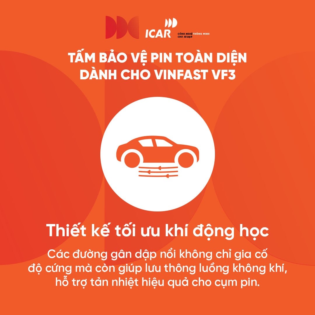 Đường gân dập nổi hỗ trợ lưu thông khí dưới gầm VF3