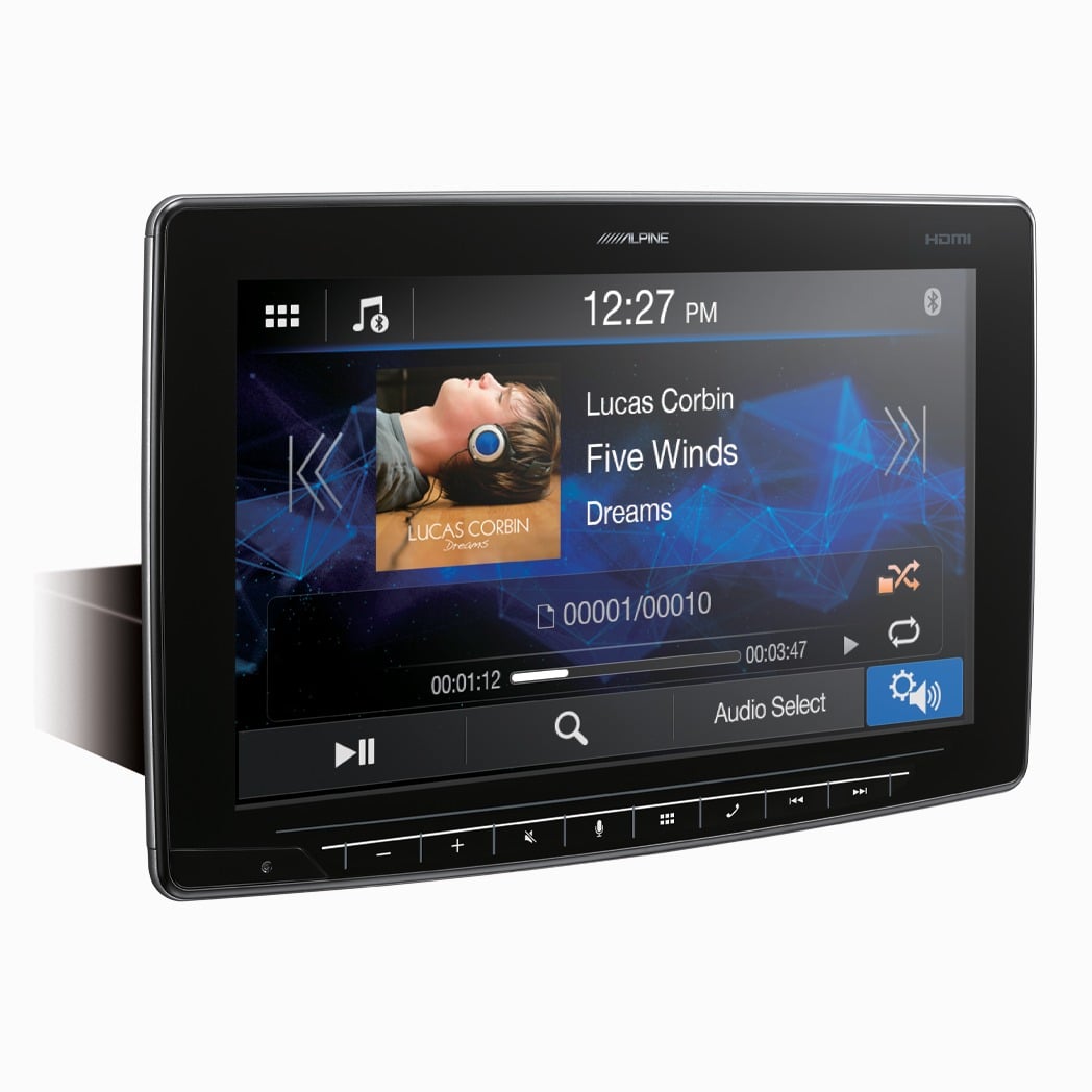 Màn hình nổi Alpine iLX-F2611E Halo11 giao diện nghe nhạc góc nghiêng