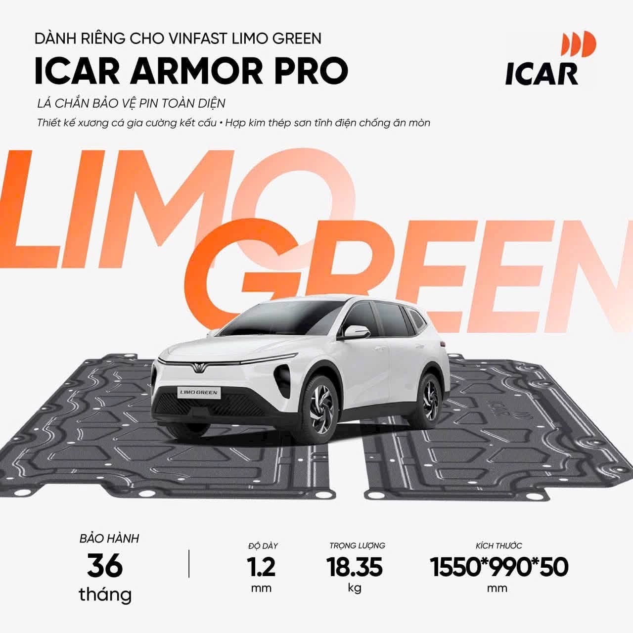 Icar Tấm Bảo Vệ Pin Limo Green MPV7 | Bảo Vệ Pin Xe Điện Dịch Vụ