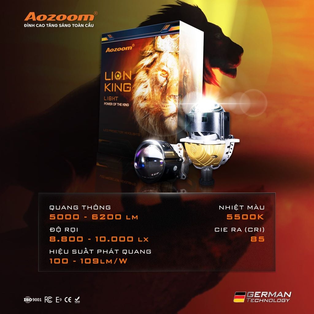 Bi LED Aozoom Lion King – Chân Xoáy