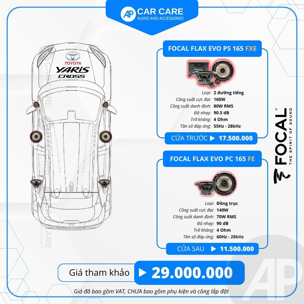 Độ loa ô tô Toyota Yaris Cross (6 loa)