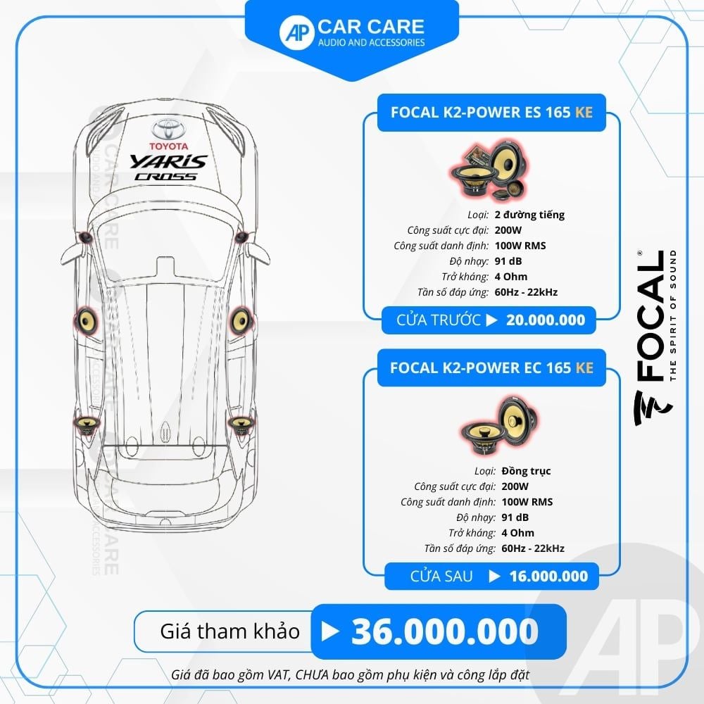 Độ loa ô tô Toyota Yaris Cross (6 loa)