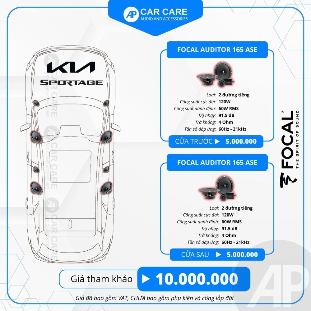 Độ loa ô tô KIA Sportage 2025 (6 loa - 8 loa)