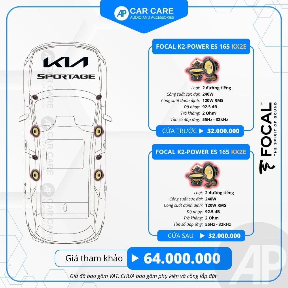 Độ loa ô tô KIA Sportage 2025 (6 loa - 8 loa)