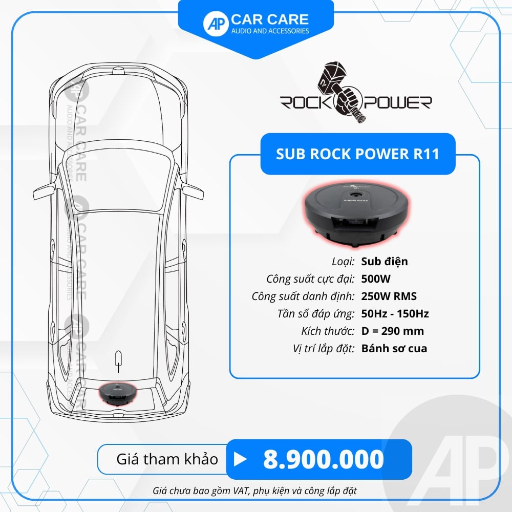 Loa SUB điện ô tô Rock Power R11 -  Lắp vào lốp sơ cua