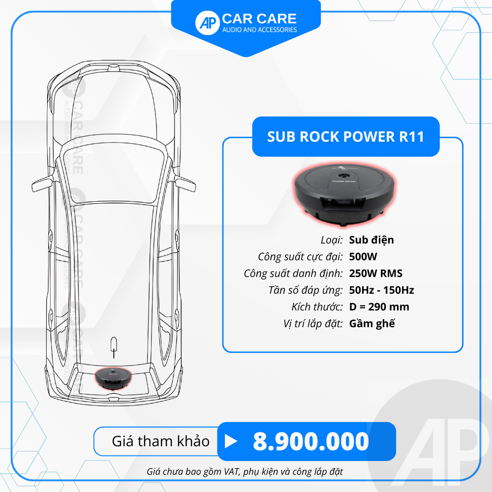 Loa SUB điện ô tô Rock Power R11 -  Lắp vào lốp sơ cua